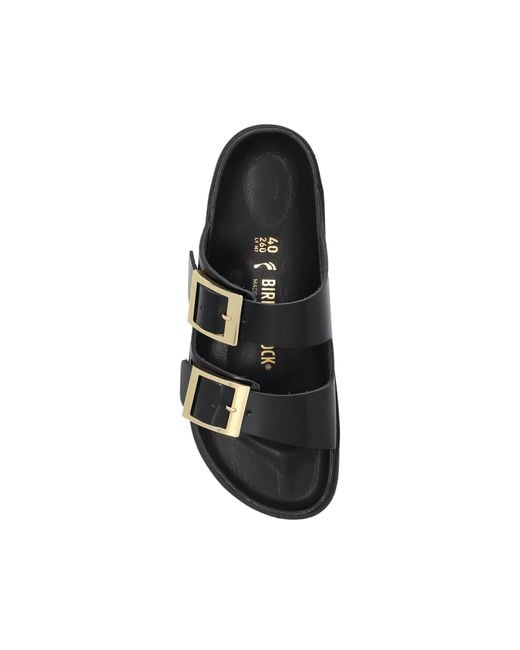 Birkenstock Black Arizona Droplet Buckle High Shine Slides