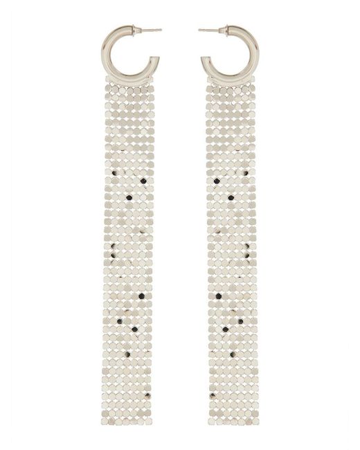 Rabanne White Mesh Earrings