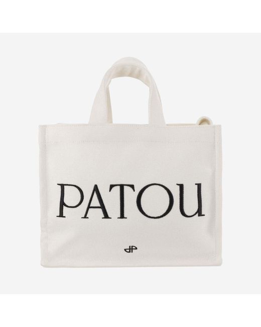 Patou White Cotton Tote Bag