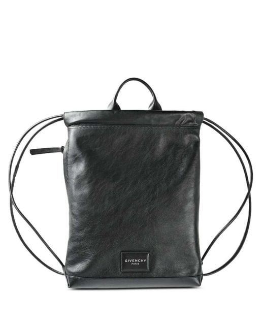Givenchy Black Antigona Stamped Medium Drawstring Backpack
