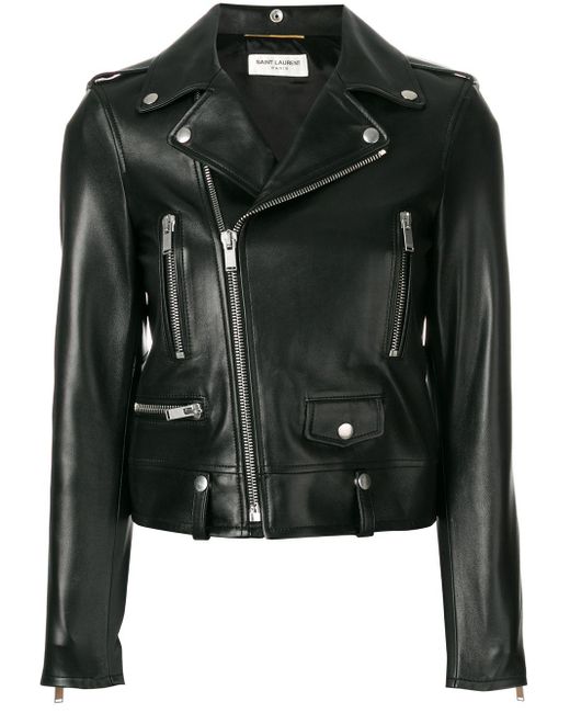 Saint Laurent Lederen Jas in het Black