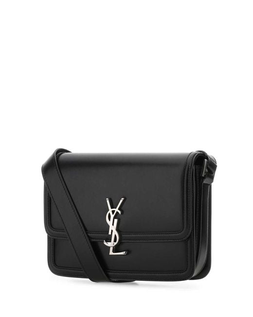 Saint Laurent Black Nero Solferino Medium Leather Satchel for men