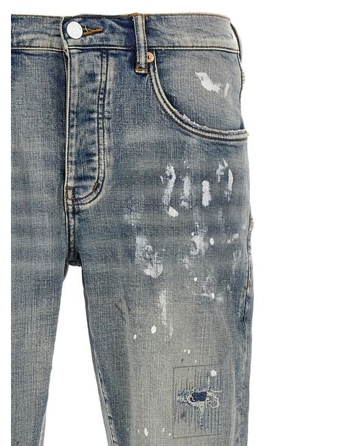 Purple Blue Slim Fit Jeans for men