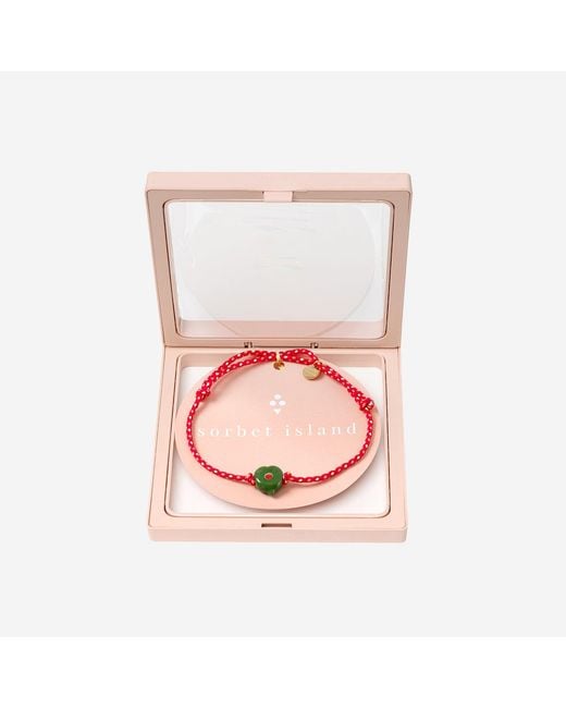 Sorbet Island Red Guardian Bracelet With Glass Bead
