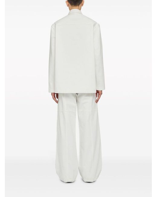 Jil Sander White Organic Cotton Denim Shirt for men