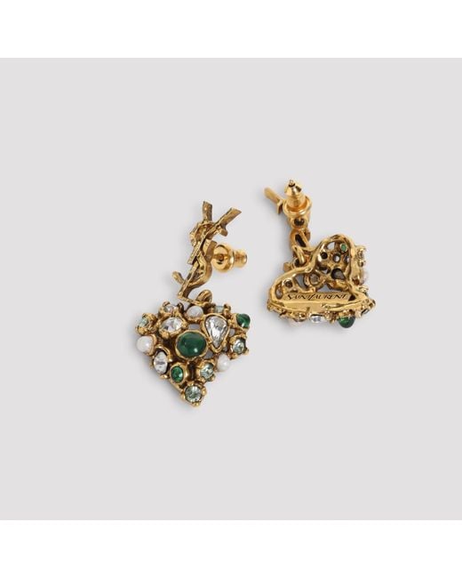 Saint Laurent Metallic Hammered Cassandre Statement Earrings