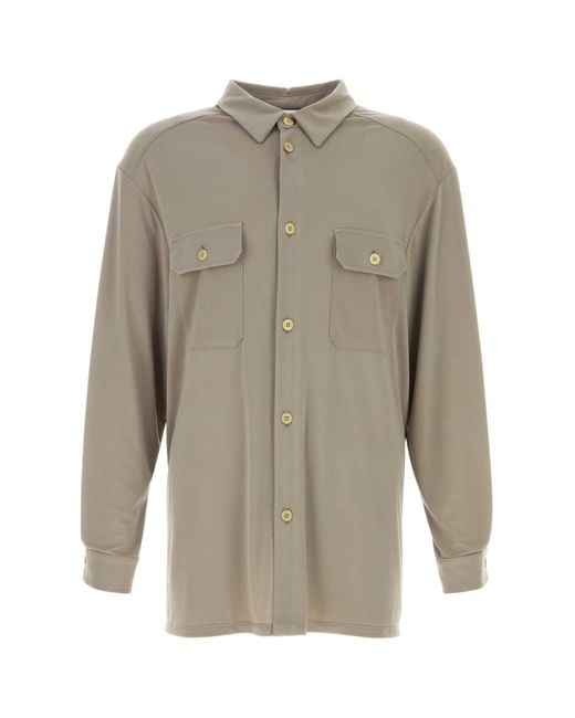 Magliano Gray Khaki Stretch Polyester Vendemmia Shirt