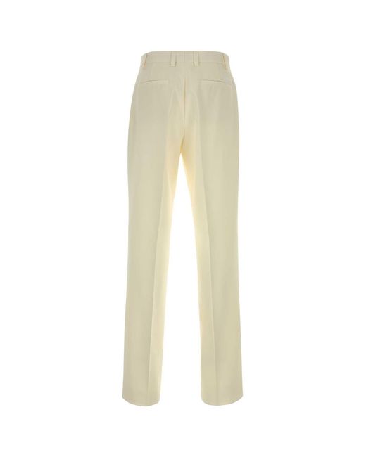 Versace Natural Flat Front Pants for men