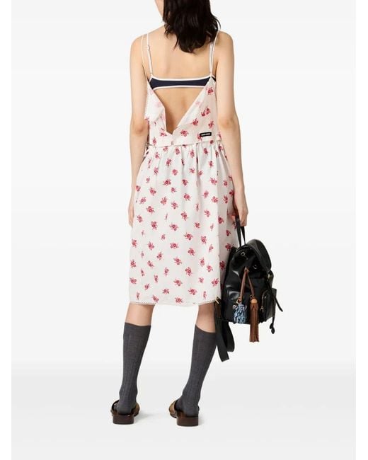 Miu Miu White Abiti Popeline Fiammato