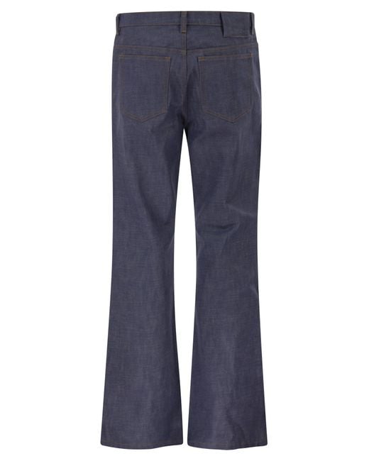A.P.C. Blue Cotton Denim Flared-Leg Jeans