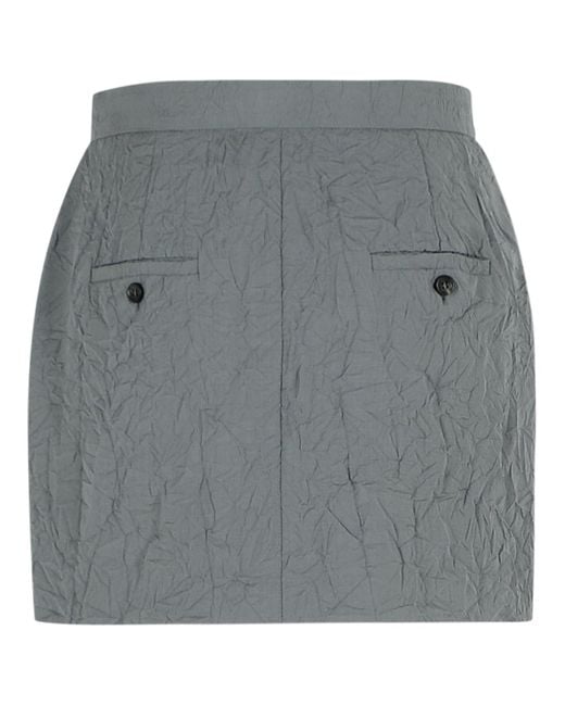 Max Mara Gray Abate' Virgin Wool Skirt