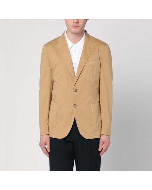 Santaniello Natural Walnut Coloured Single Breasted Jacket for men