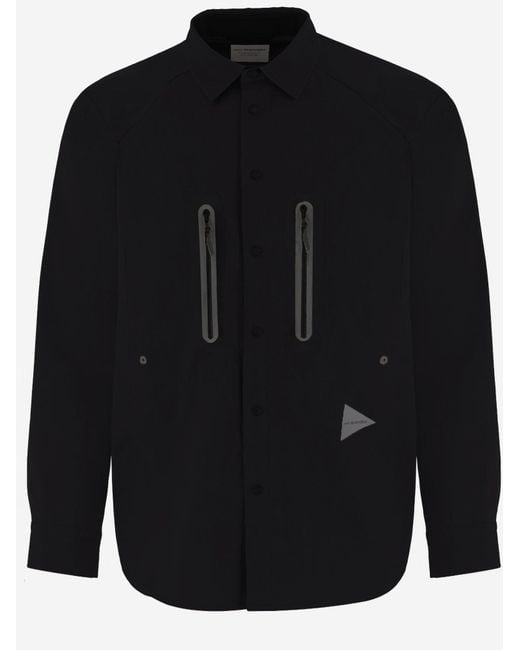 And Wander Blue Nylon Shirt With Back Panel for men