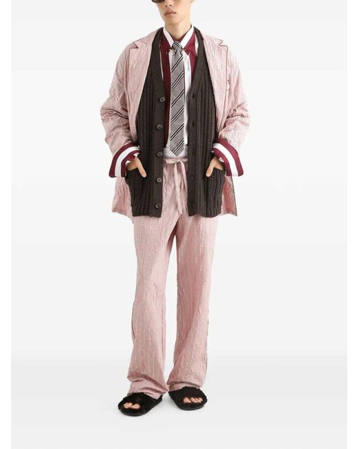 Dolce & Gabbana Pink Striped Dressing Gown