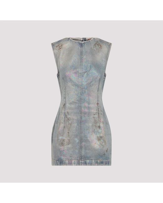 Acne Gray Mid- Cotton Denim Mini Dress
