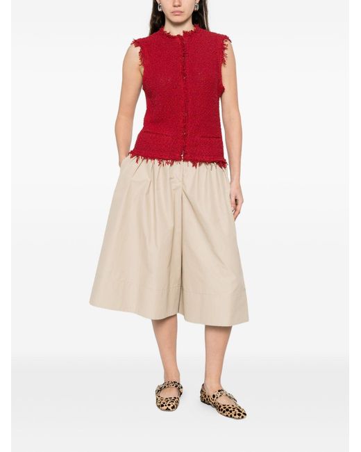 IRO Mouwloze Top Met Franje in het Red