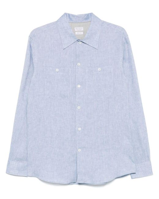 Camicia di Brunello Cucinelli in Blue da Uomo