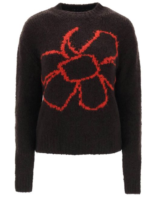 Paloma Wool Black Paloma Wolle Floreke -Pullover mit Blumen intarsia