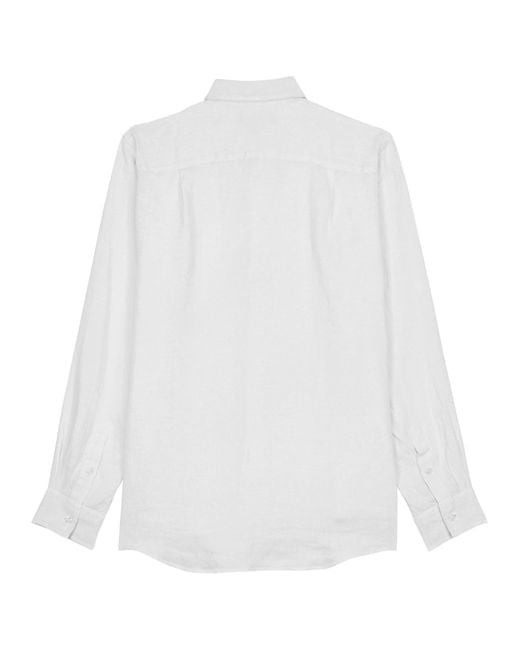Vilebrequin White Linen Shirt With Essential Silhouette for men