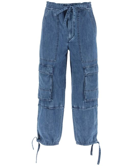Pantalones de carga de Itoile Itoile Marant en tela de lona de efecto lavado Isabel Marant de color Blue