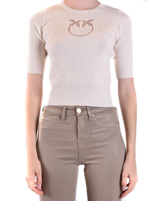 Pinko White Wool Sweater For