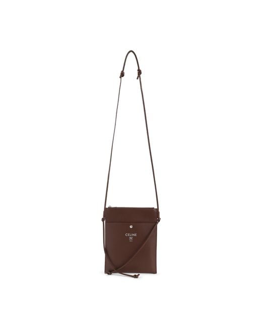 Céline Brown Chocolate Lamb Leather Sharp Pouch