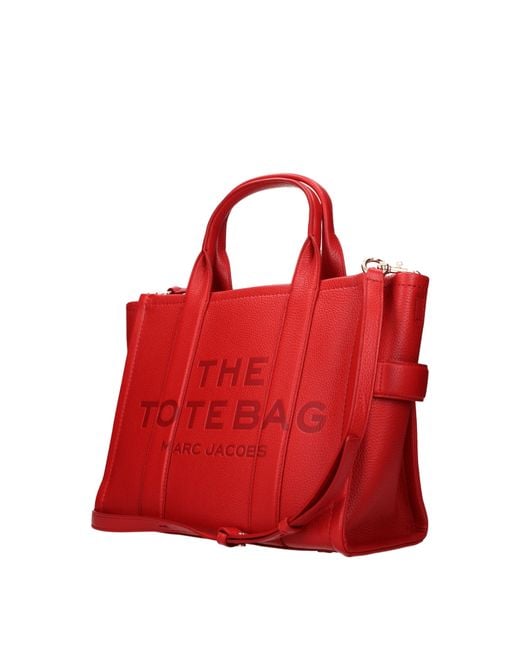 Marc Jacobs Red The Leather Medium True Tote Bag