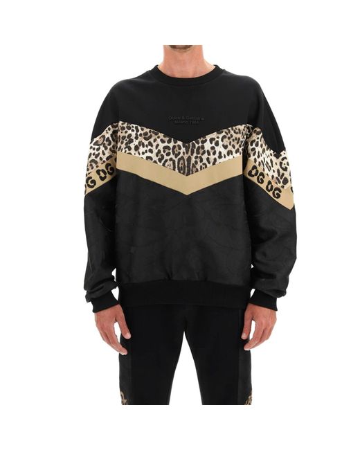 Dolce & Gabbana Black Printed Sweatshirt for men