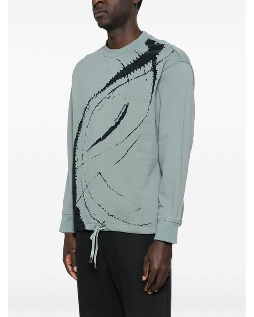 Emporio Armani Green Cotton Crewneck Sweatshirt for men
