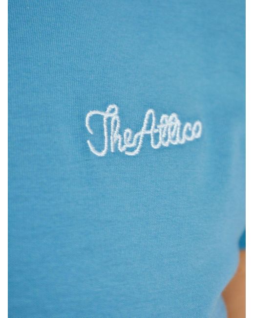 The Attico Poloshirt Met Geborduurd Logo in het Blue