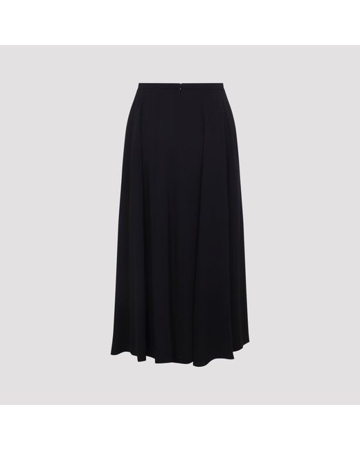 Alberta Ferretti Black Georgette Midi Skirt