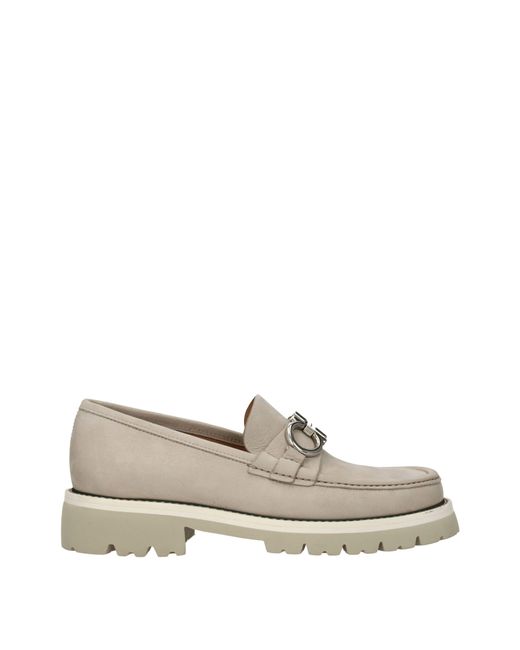 Ferragamo Gray Mocassini Bleecker Suede/Daino for men