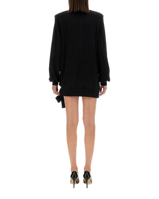Versace Jeans Couture Black Sweatshirt Dress With Logo
