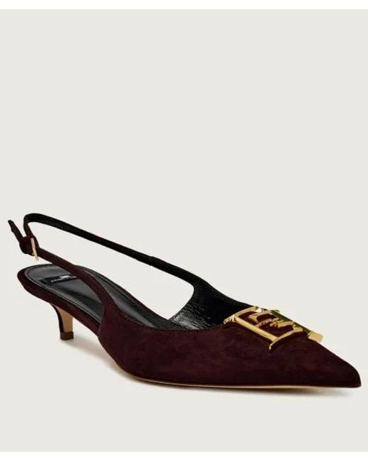 Elisabetta Franchi Brown Suede Slingback