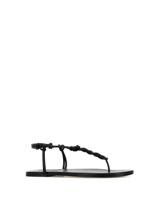 Jil Sander Black Braided Sandals