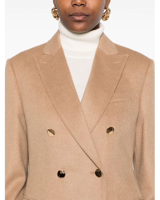 Max Mara Natural Double-Breasted Wool Jacket
