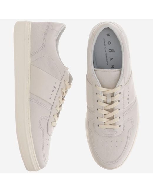 Hogan White H-Tv Leather Sneakers for men