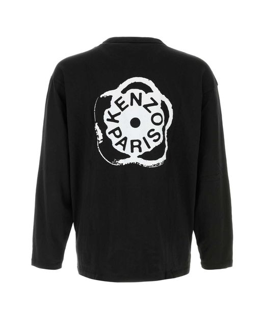 KENZO Black Crew Neck T-Shirt for men