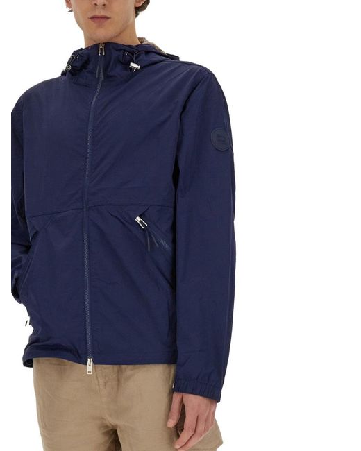 Woolrich Blue Nylon Jacket for men
