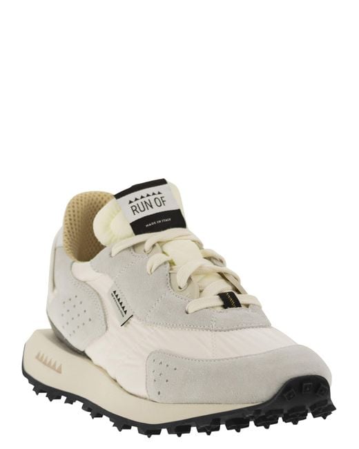 RUN OF White Piuma Sneakers for men