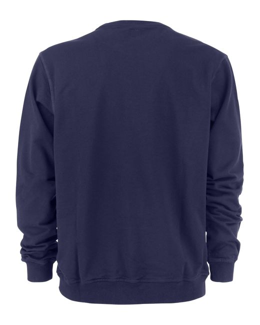Sweat-shirt de coton du cou de l'équipage Fedeli pour homme en coloris Blue