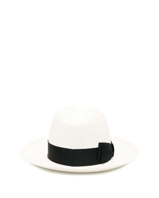 Borsalino White Logo Fedora Hat