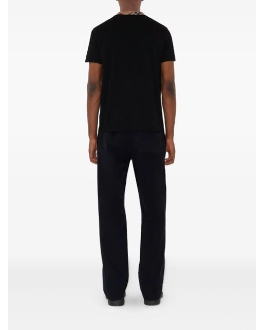 Burberry Baumwoll -T -Shirt mit Schecks in Black für Herren