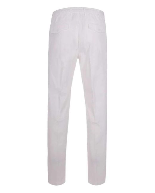 Eleventy White Drawstring Trousers for men