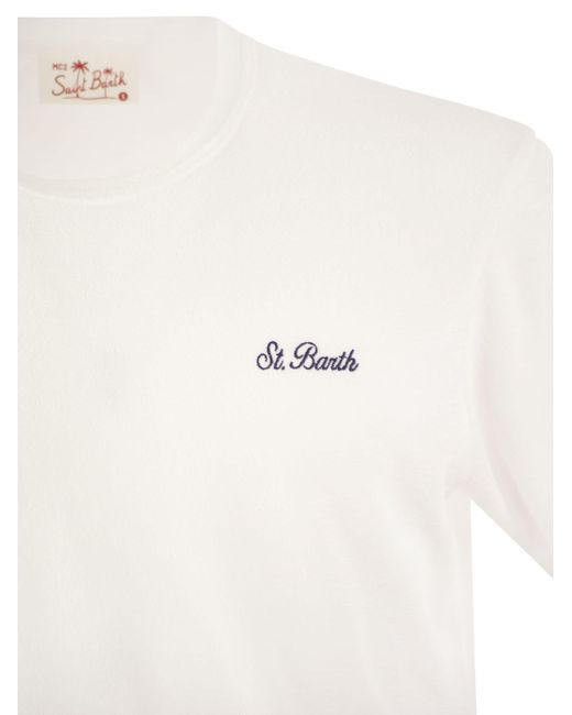 Mc2 Saint Barth Gary T -shirt In Terry Fabric in het White