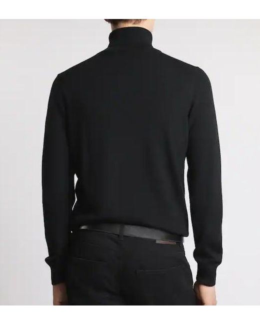 Fay Black Wool Turtleneck for men