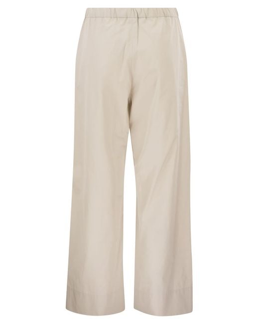 Max Mara Natural Smmargento Cotton Drawstring Trousers