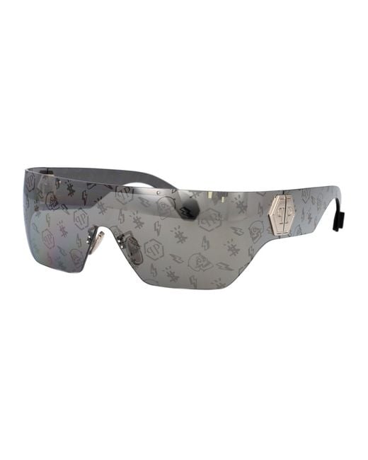 Philipp Plein Gray Sunglasses for men