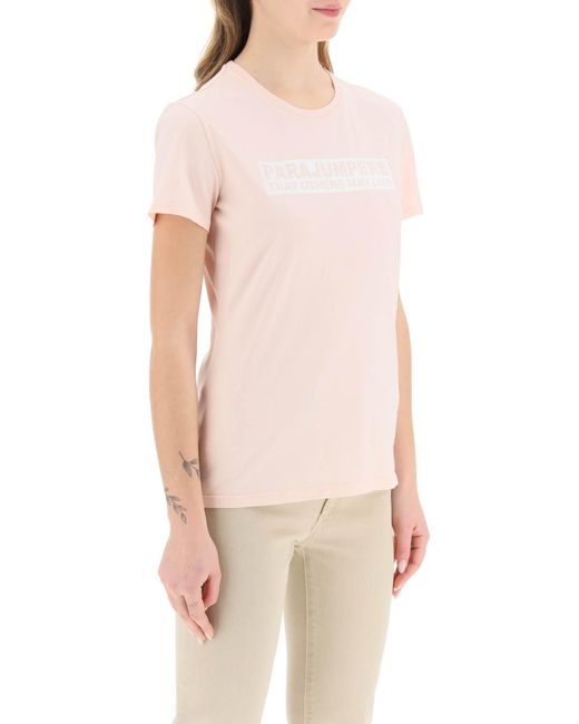 Parajumpers Pink 'Box' Slim Fit Baumwoll -T -Shirt