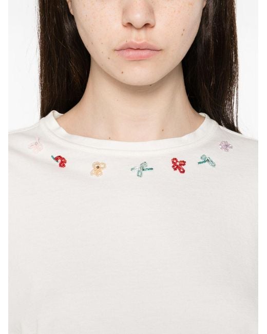 Forte_forte White Embroidered Cotton T Shirt